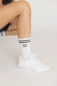Thumbnail for Striped White Socks 2-pack